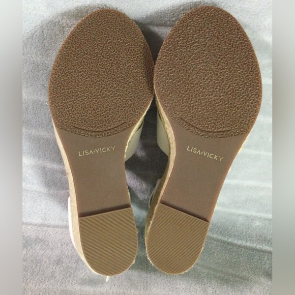 Lisa Vicky Gemi White Platform Espadrille Wedges Size 9M - Picture 7 of 12